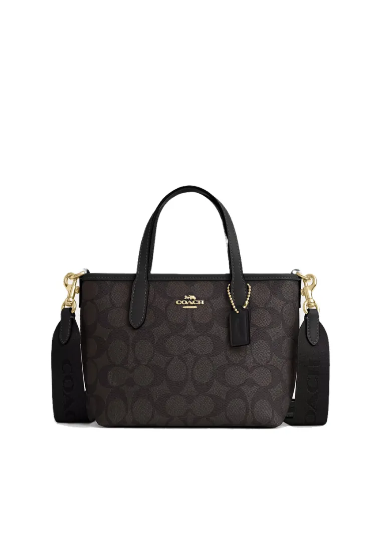 ( PREORDER ) Coach City Mini Tote Bag In Gold Walnut Black CW032