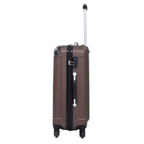 3 Pcs GLOBALWAY Luggage Trolley Case Set Brown