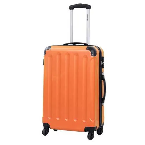 3 Pcs GLOBALWAY Luggage Trolley Case Set Orange