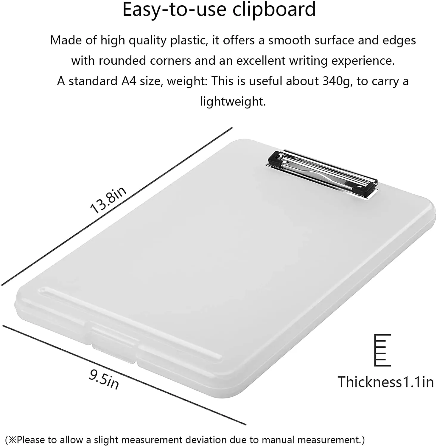 A4 Clip Pad/Clipboard with Storage Case for Paper and Document Storage