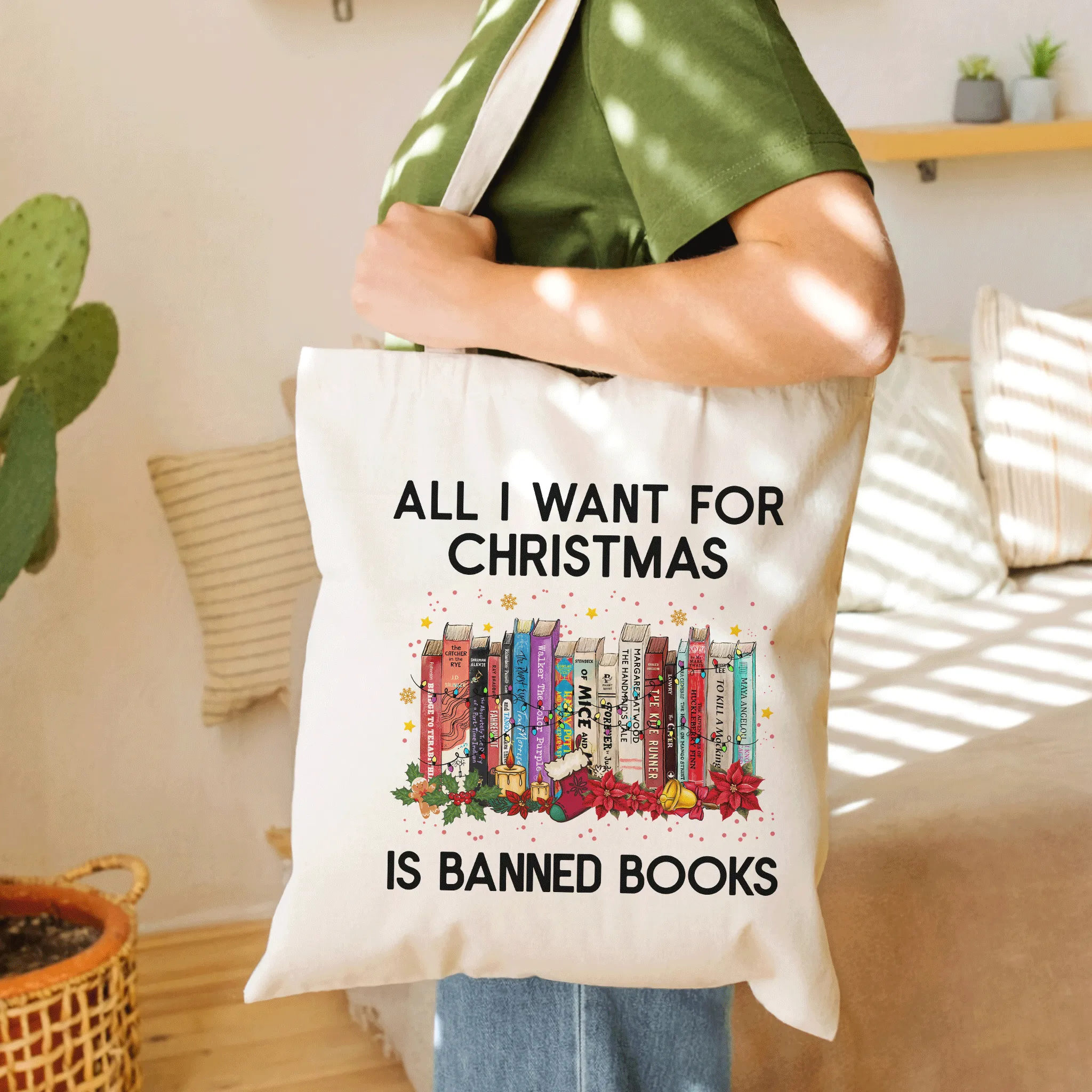 All I Want For Christmas Is Banned Books Book Lovers Gift TBW265