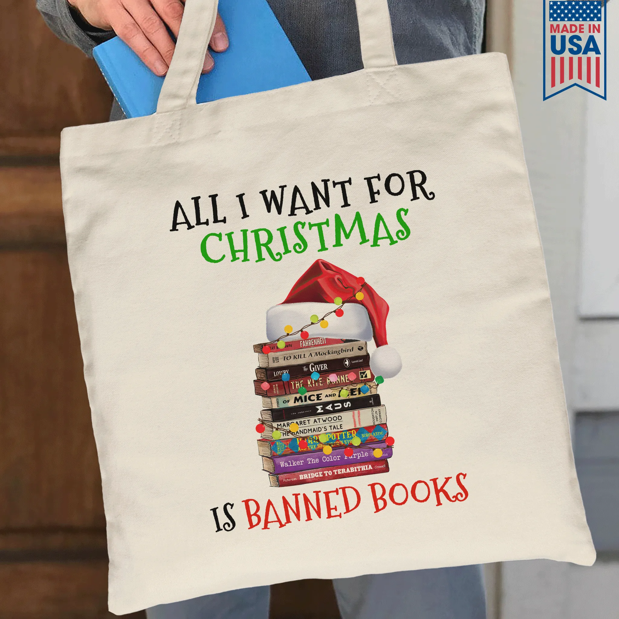 All I Want For Christmas Is Banned Books Book Lovers Gift TBW269