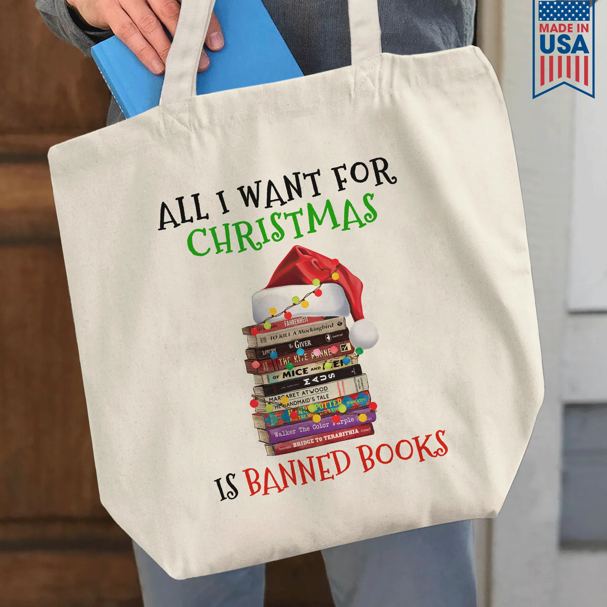 All I Want For Christmas Is Banned Books Book Lovers Gift TBW269