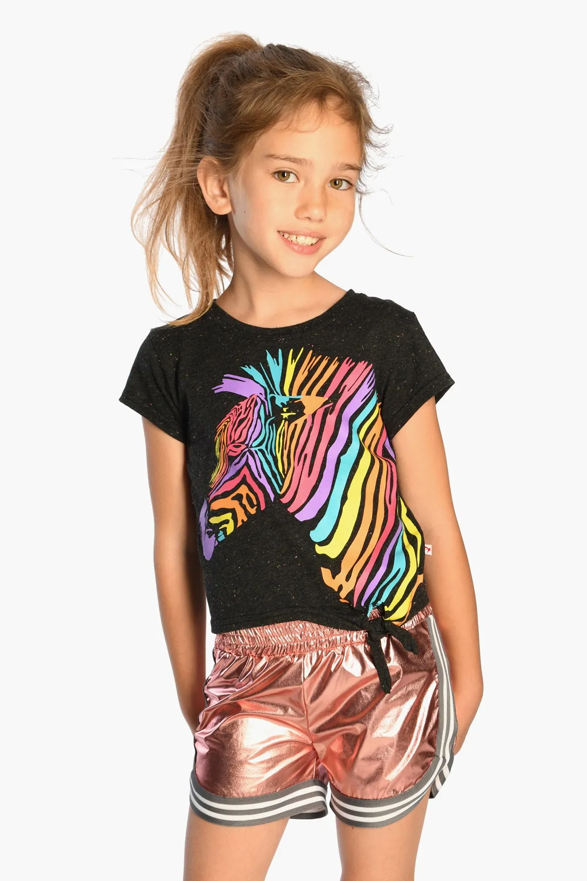 Appaman Phing Girls Shirt - Rainbow Zebra (Size 2 left)