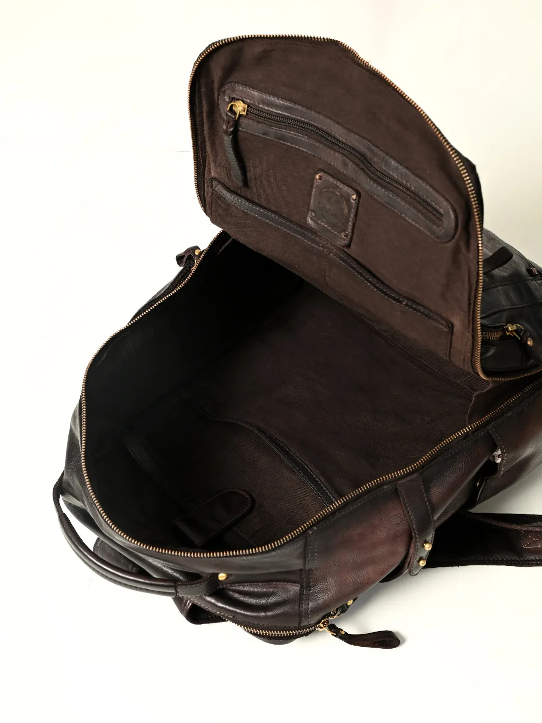 Art N Vintage Slider : Real Leather Brown Backpack