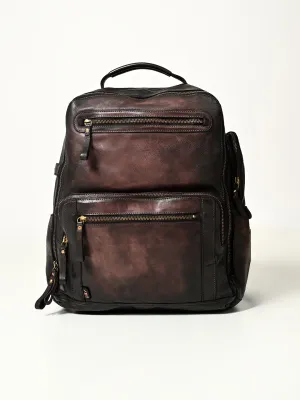 Art N Vintage Slider : Real Leather Brown Backpack