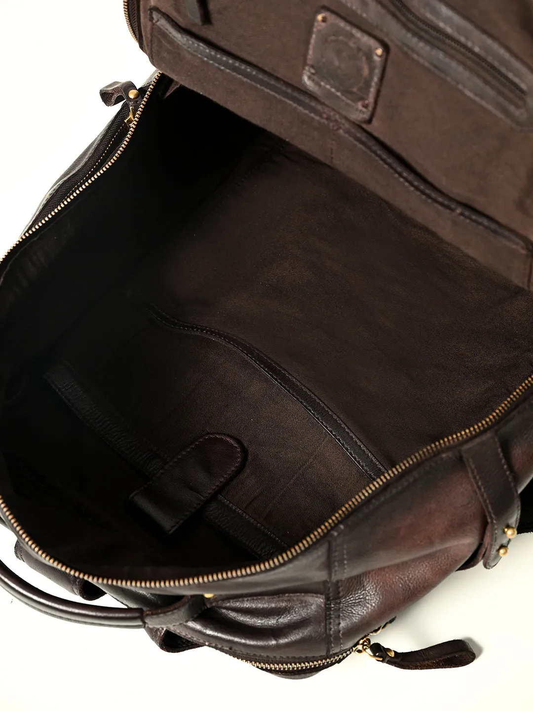 Art N Vintage Slider : Real Leather Brown Backpack