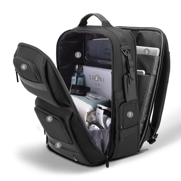 BANGE BG-G62 Casual Business Men Shoulders Bag Business Travel Computer Backpack(Black)