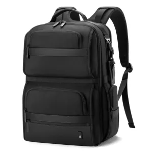 BANGE BG-G62 Casual Business Men Shoulders Bag Business Travel Computer Backpack(Black)