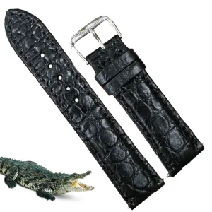 Black Hornback Alligator Leather Watch Band | Crocodile Quick Release Replacement Strap | DH-47