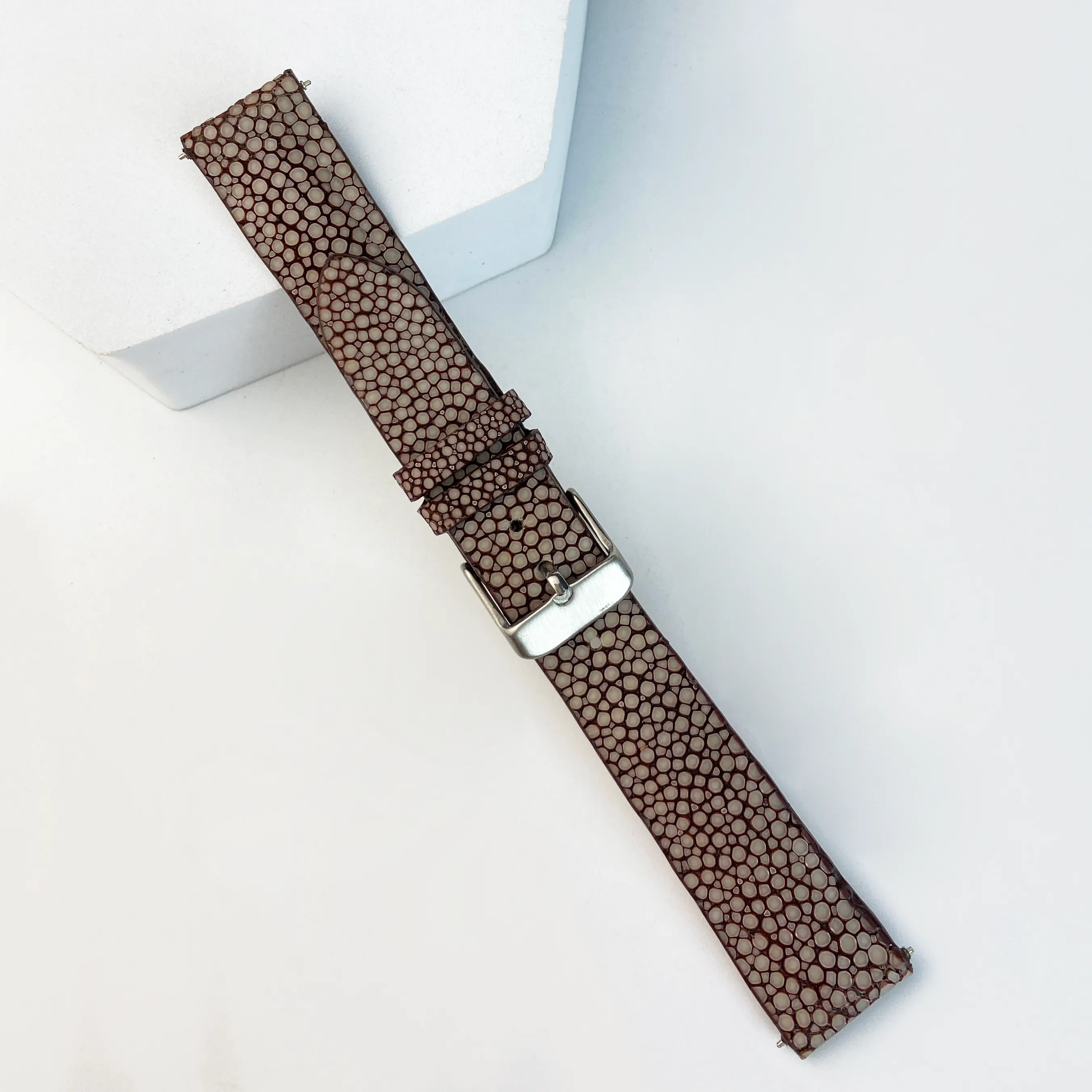 Brown Stingray Leather Watch Band For Men Replacement Wristwatch Strap | DH-61