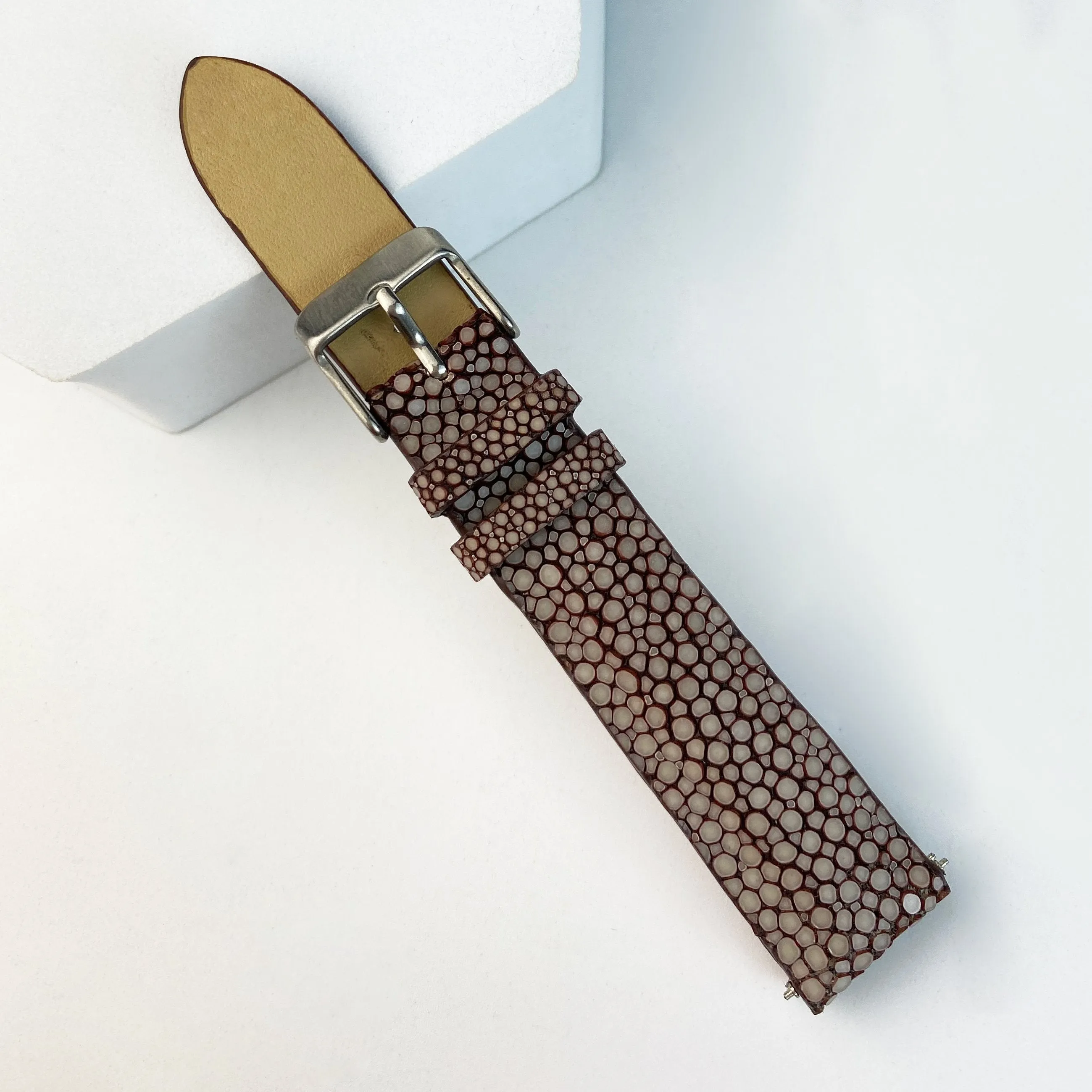 Brown Stingray Leather Watch Band For Men Replacement Wristwatch Strap | DH-61