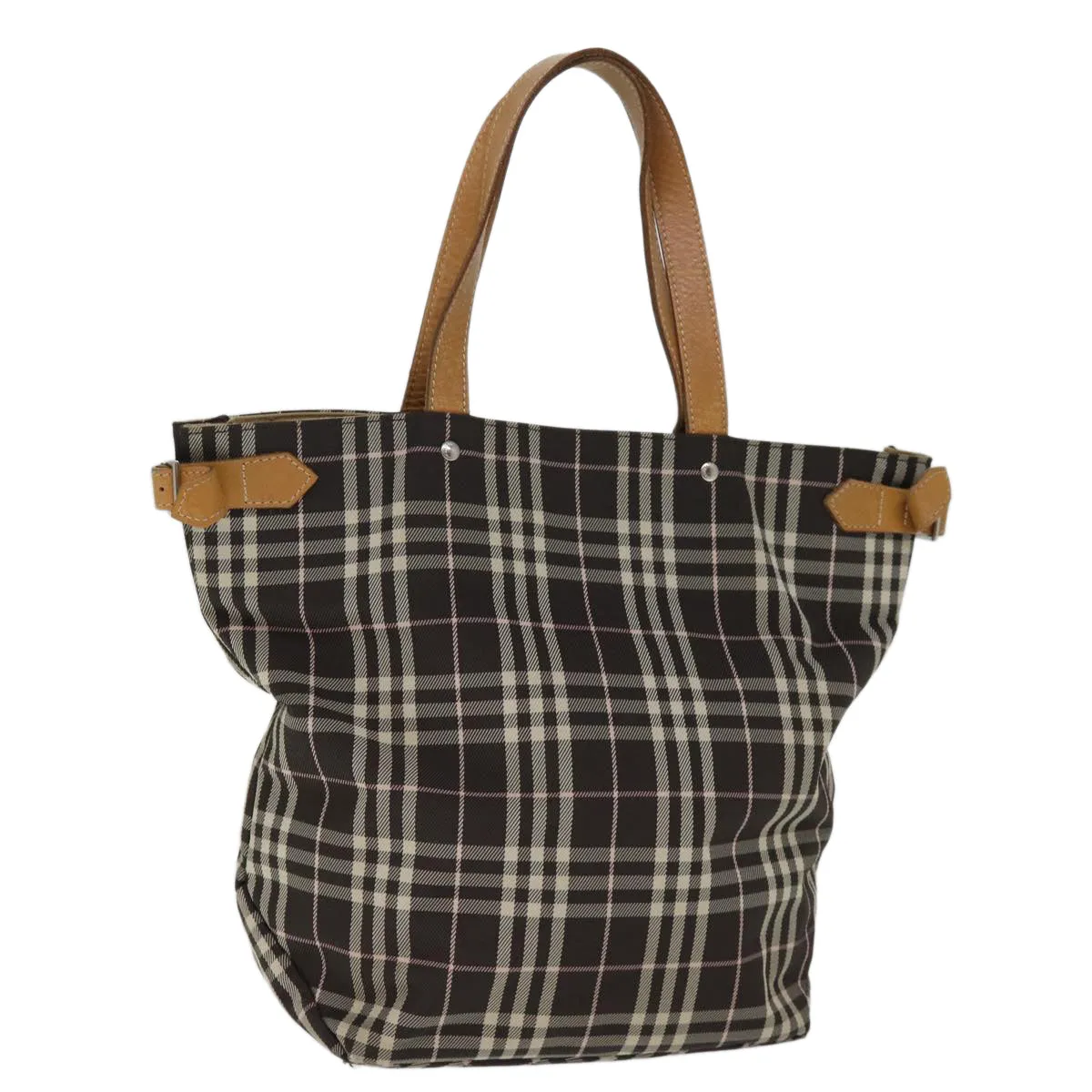 BURBERRY Blue Label Nova Check Tote Bag Nylon Brown  bs14116