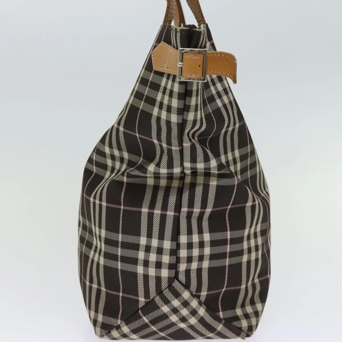 BURBERRY Blue Label Nova Check Tote Bag Nylon Brown  bs14116