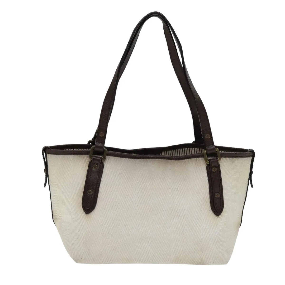 BURBERRY Blue Label Tote Bag Canvas White  ti1825