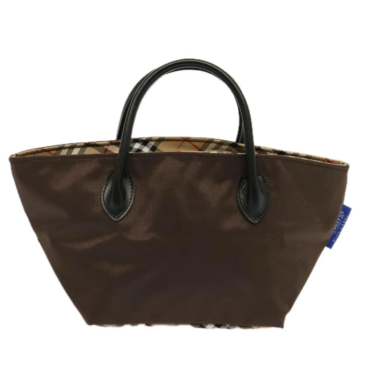 BURBERRYSs Nova Check Blue Label Tote Bag Nylon Brown  mr010