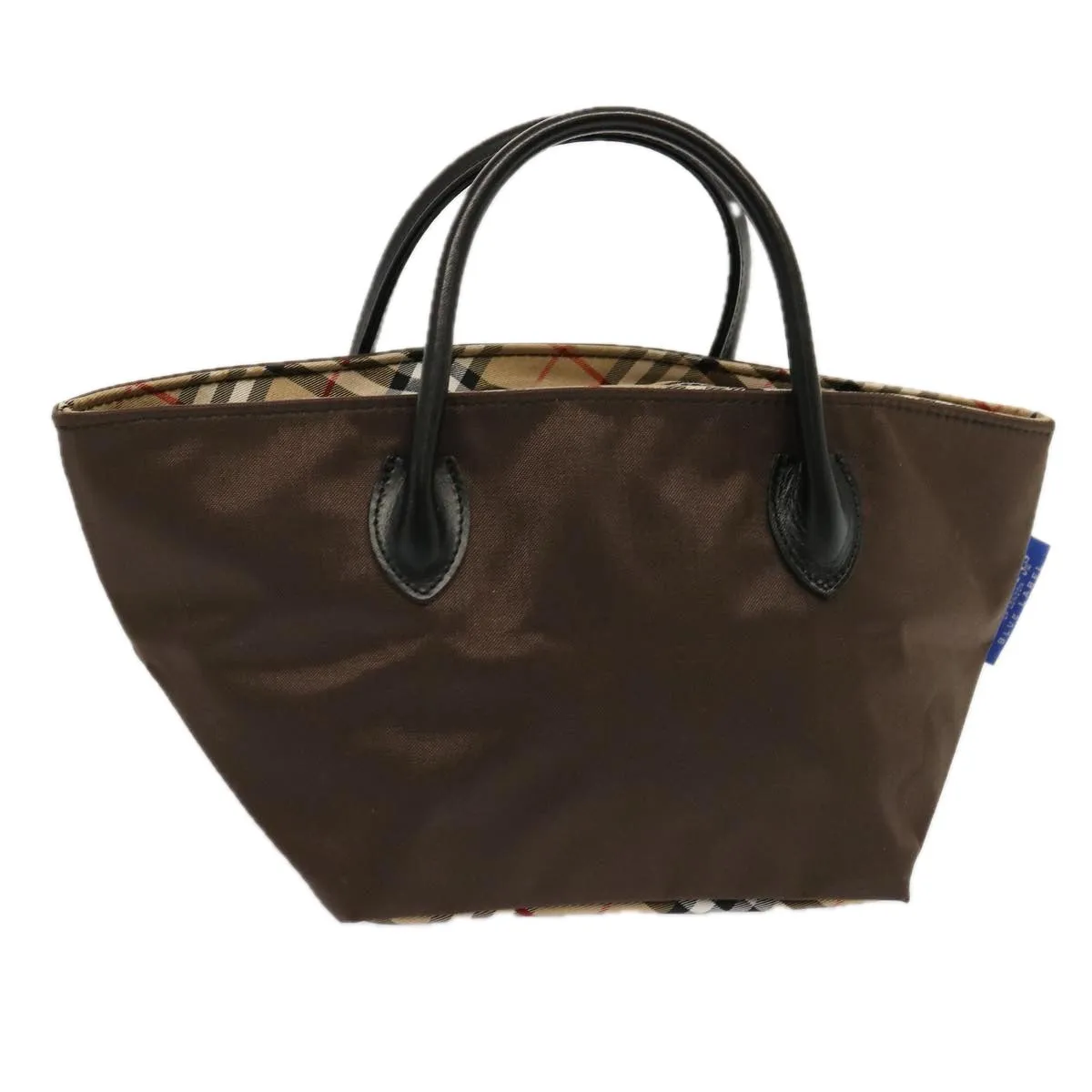 BURBERRYSs Nova Check Blue Label Tote Bag Nylon Brown  mr010