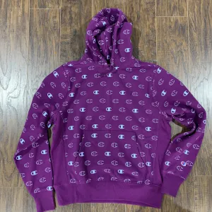 CHAMPION HOODIE C LOGO SPACE PURPLE