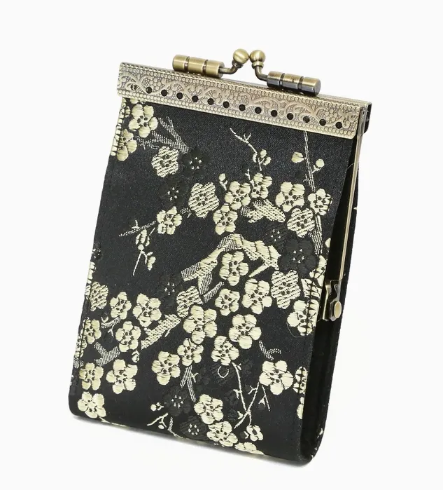 CHR-78 - Brocade Cherry Blossom Card Wallet with RFID Protection