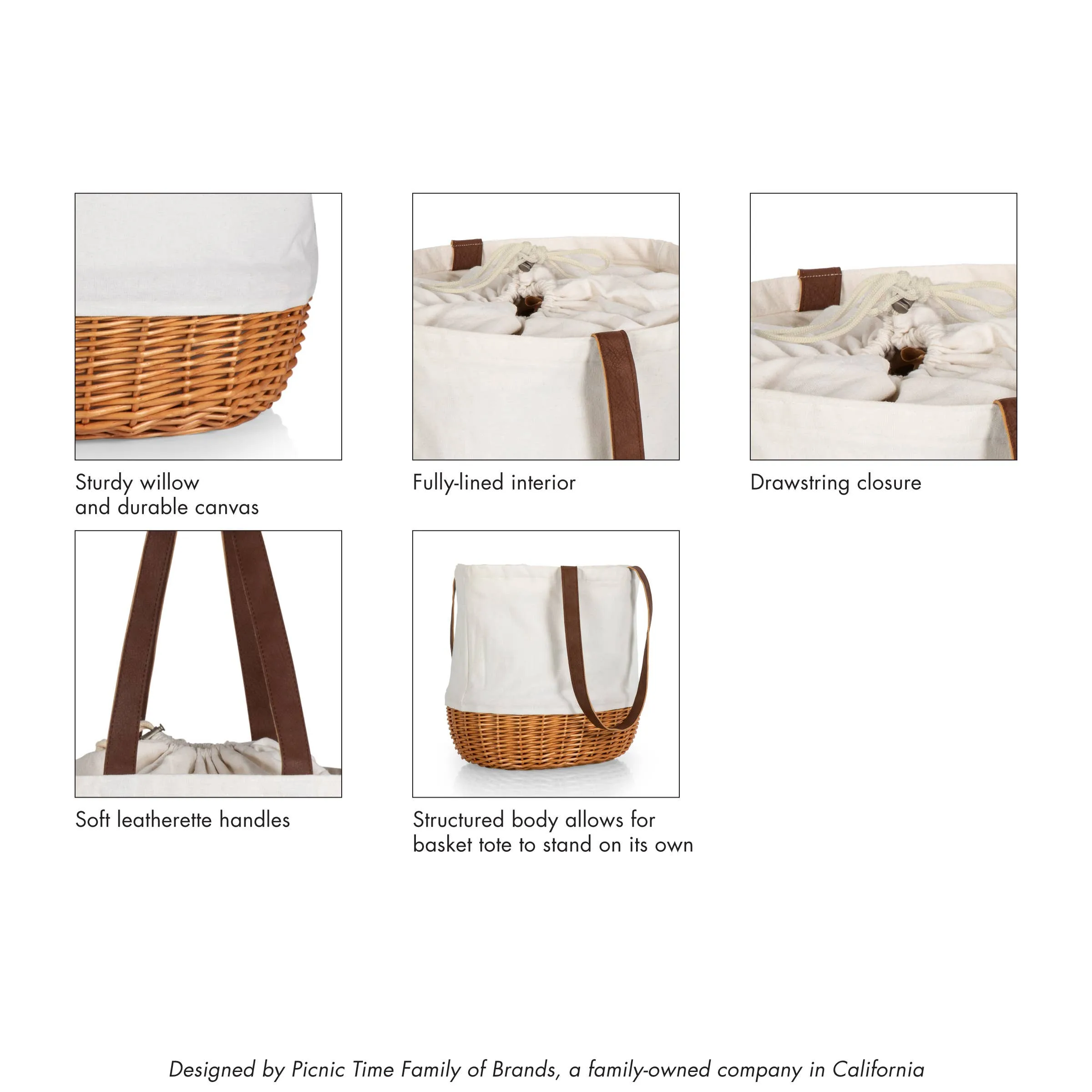 Coronado Canvas and Willow Basket Tote