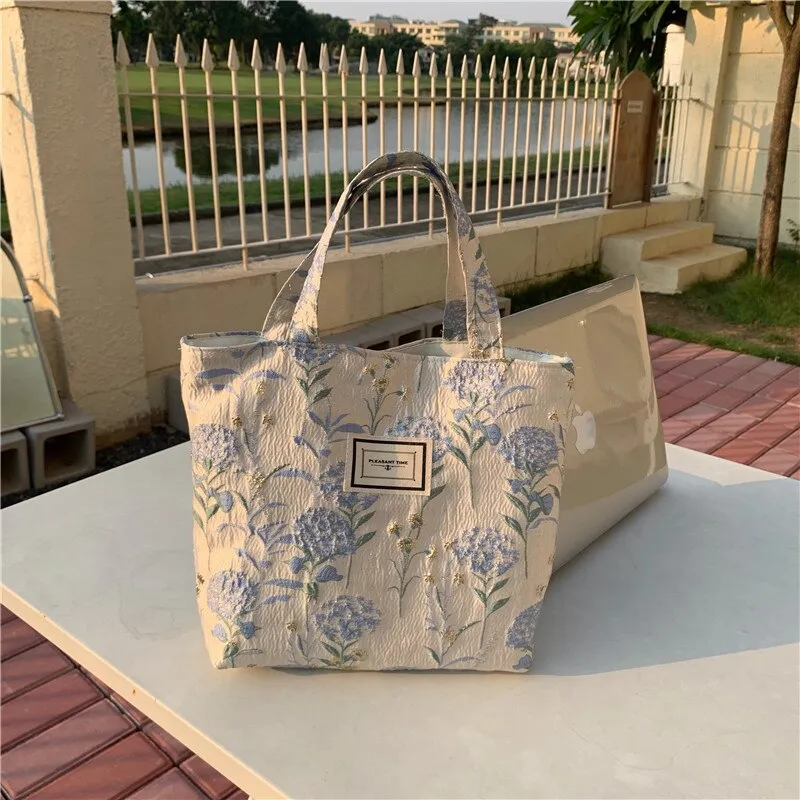 Darianrojas Women's Bag Cheap Casual Large Capacity Shoulder Bags Shopper Canvas Fashion Harajuku Zipper Flower Print Ulzzang Handbags