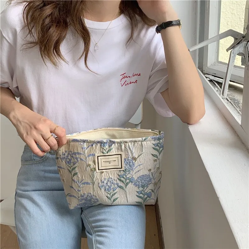 Darianrojas Women's Bag Cheap Casual Large Capacity Shoulder Bags Shopper Canvas Fashion Harajuku Zipper Flower Print Ulzzang Handbags