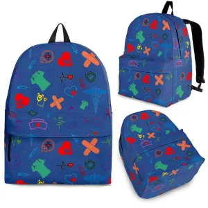 Doctor/Nurse Mosaic Women Blue Backpack