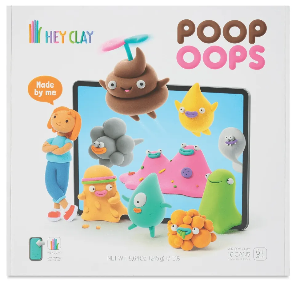 Fat Brain Toys Hey Clay Poop Oops - Clay Kit with Interactive App, Kids & Tweens