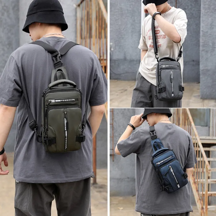 HAOSHUAI 1100-13 Men Multifunctional Chest Bag Casual Shoulder Messenger Bag(Khaki)