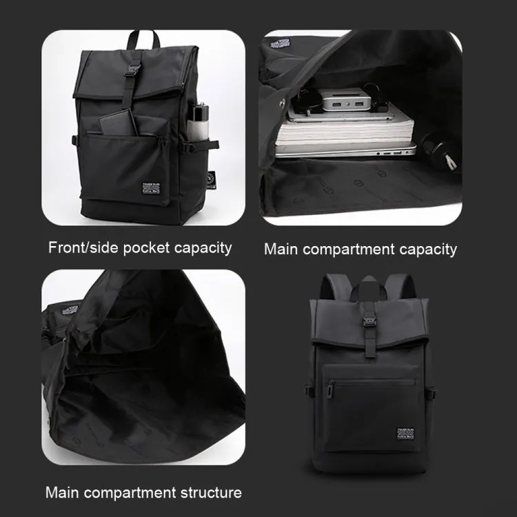 HAOSHUAI 810 Men Simple Leisure Travel Bag Computer Backpack(Black)