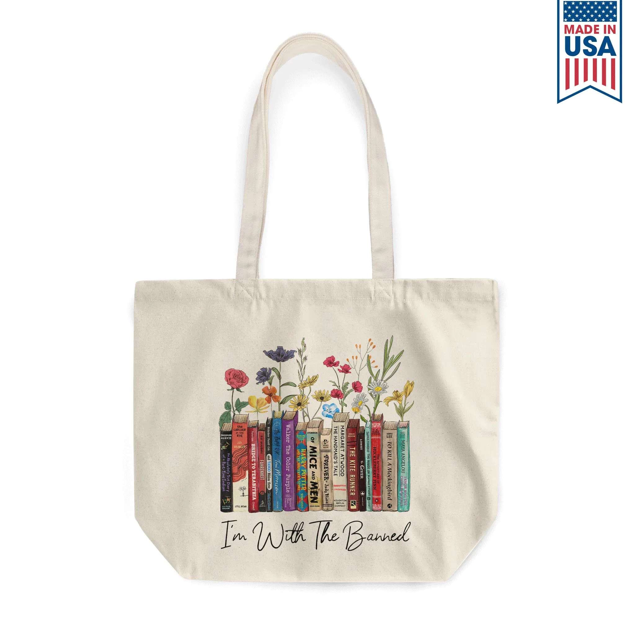 I'm With The Banned Flowers Book Lover Gift TBW185