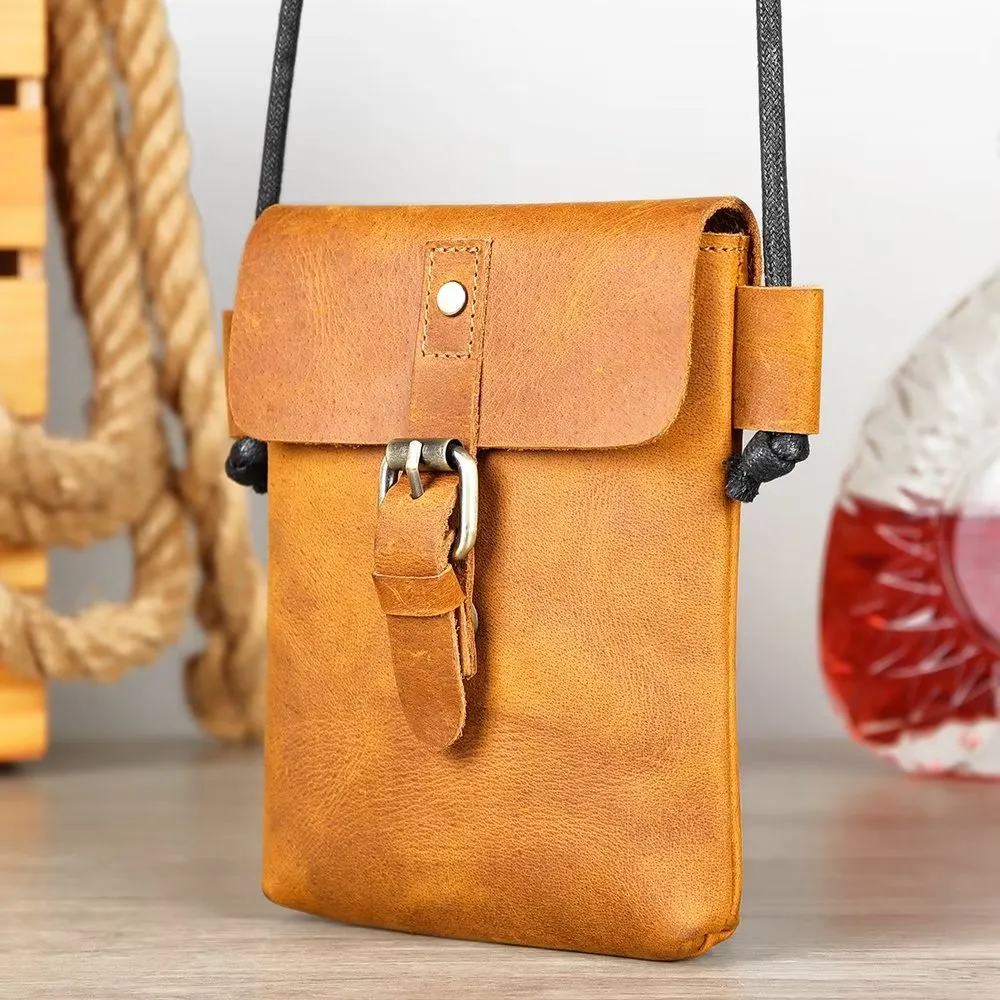 Luxury Crazy Horse Leather Men's Crossbody Bag