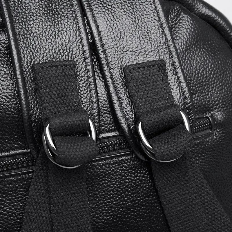 Luxury CrocTex Pleated Leather Zipper Backpack