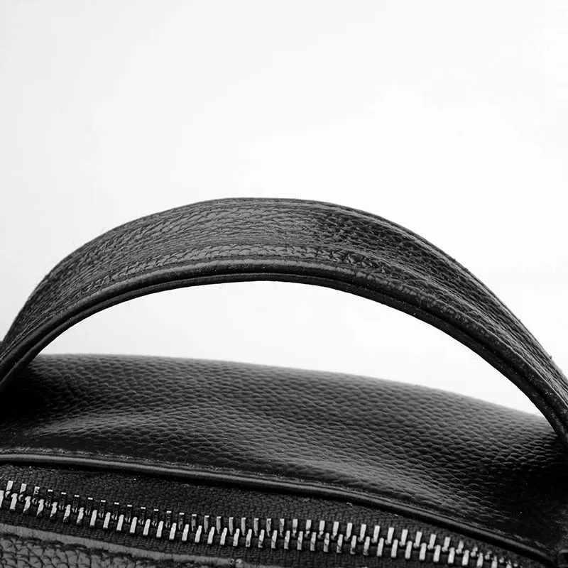 Luxury CrocTex Pleated Leather Zipper Backpack