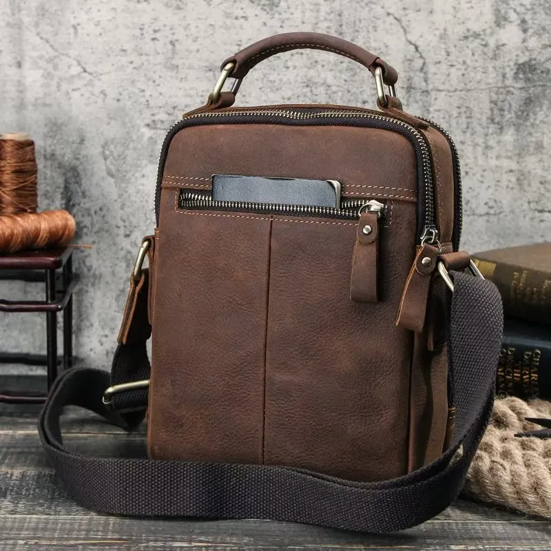 Luxury Crossbody Messenger Bag: Crazy Horse Classic Collection