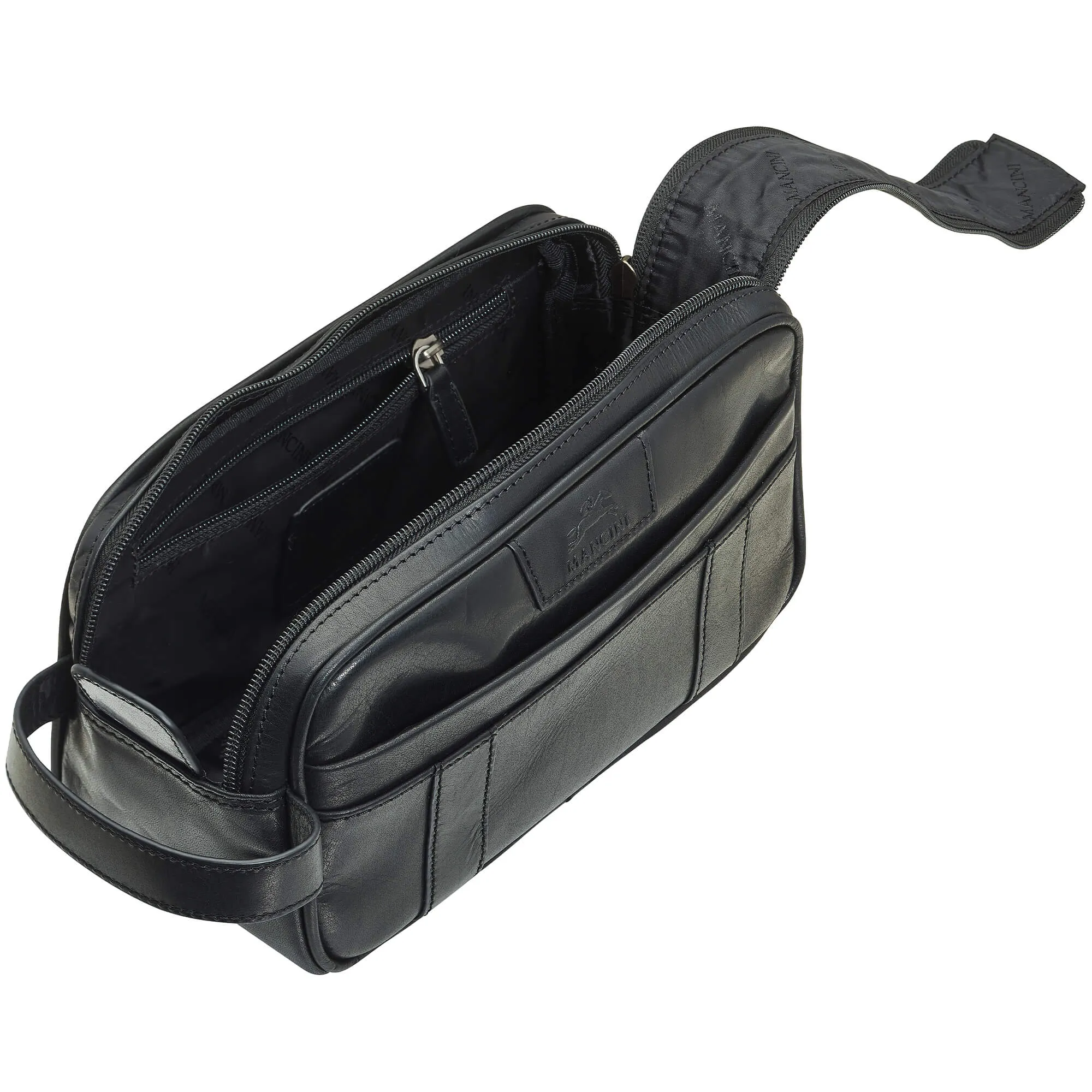 Mancini Buffalo Dual Top Zipper Toiletry Bag