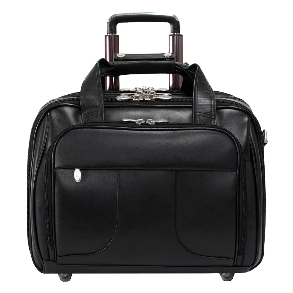 McKlein R Series 8358 Chicago Leather Detachable Wheeled Laptop Overnight W/ Removable Brief