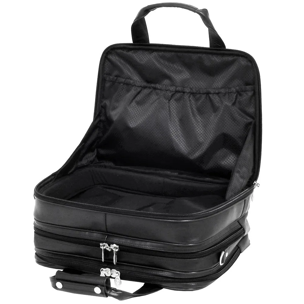 McKlein R Series 8358 Chicago Leather Detachable Wheeled Laptop Overnight W/ Removable Brief