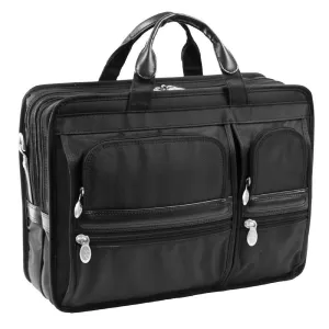 McKlein USA Hubbard Nylon Double Compartment Laptop Case Black