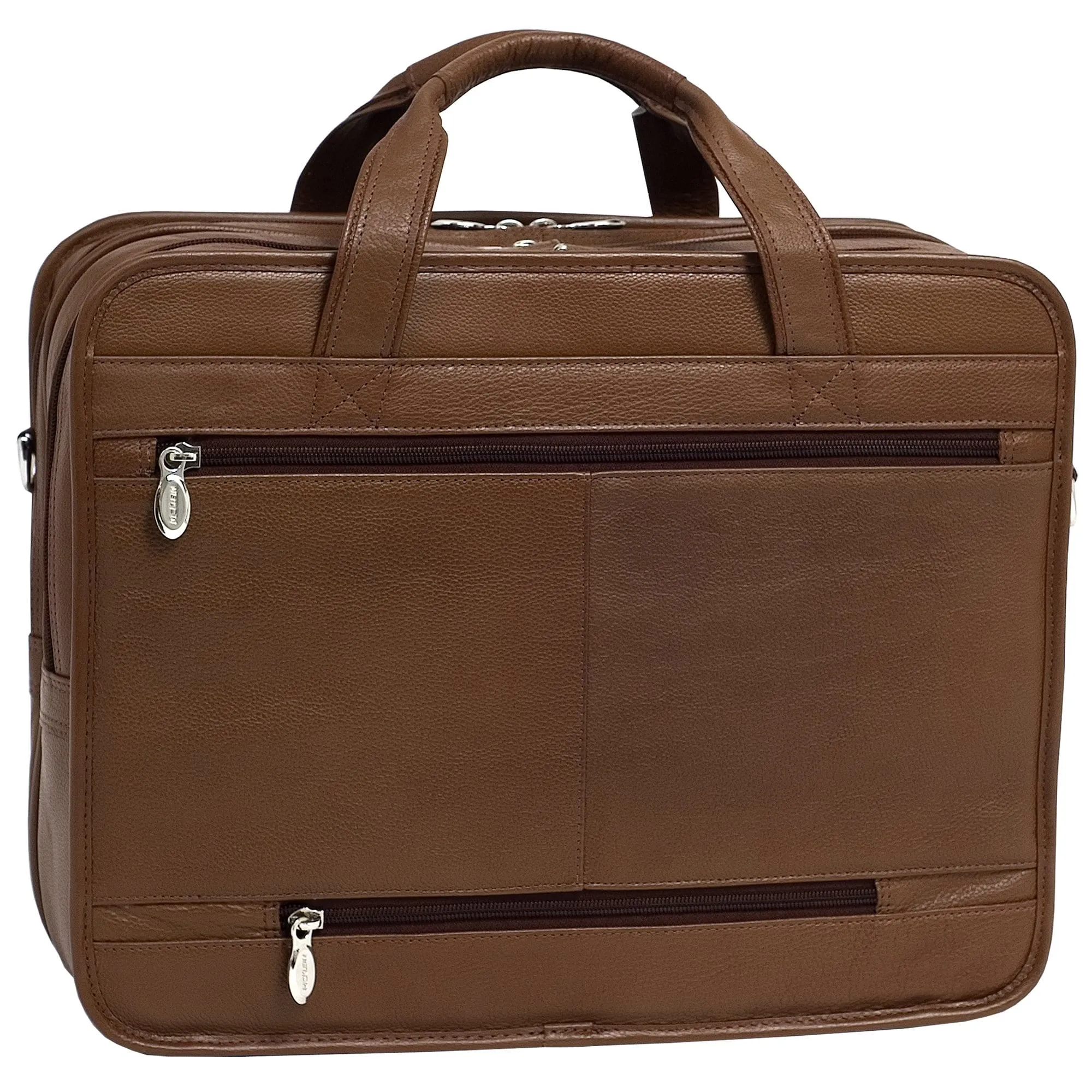 McKlein USA River West 15.6" Leather Fly Through Checkpoint Friendly Laptop Briefcase Assorted Colors