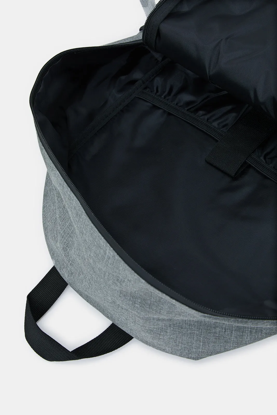 Men Black And Grey Printed Backpack