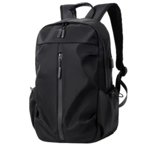 Men Oxford Backpack Business Computer Bag with External USB Port(Black)