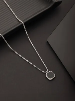 Men Silver-Plated Chain Necklace & Pendant