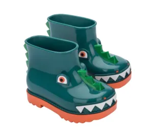 Mini Melissa Boys Orange and Green Mini Rain Boot   Fabula BB