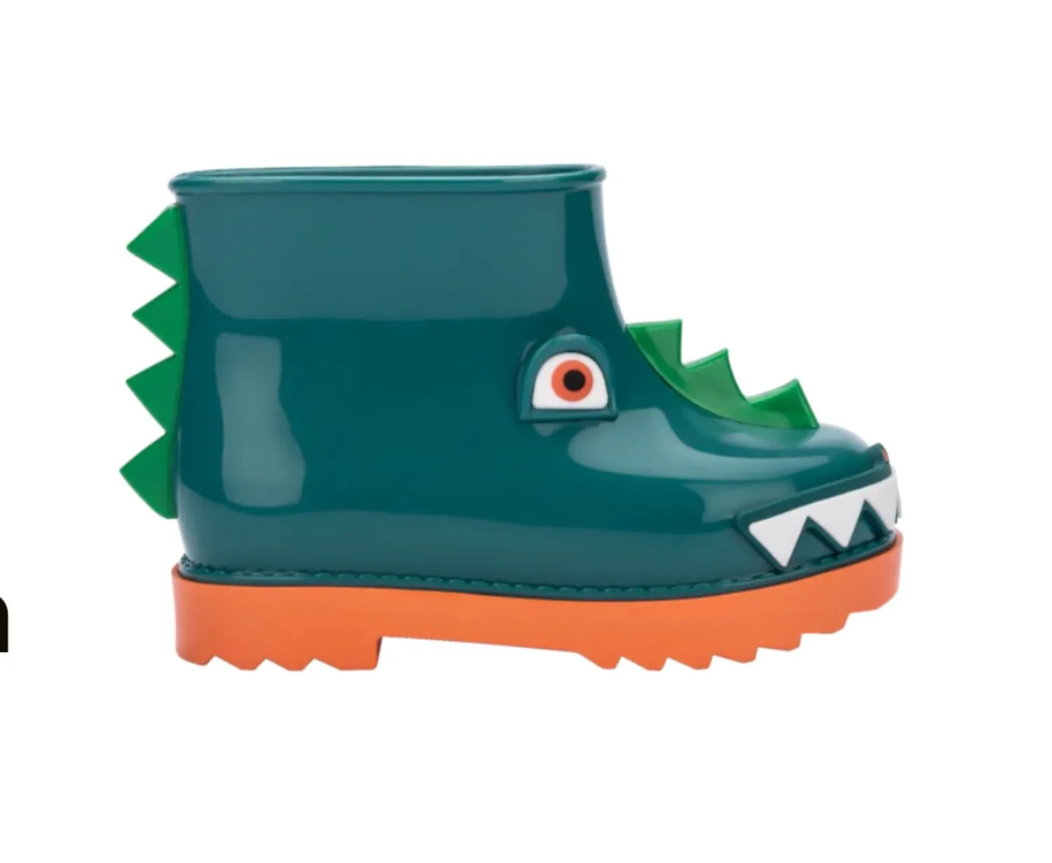 Mini Melissa Boys Orange and Green Mini Rain Boot   Fabula BB