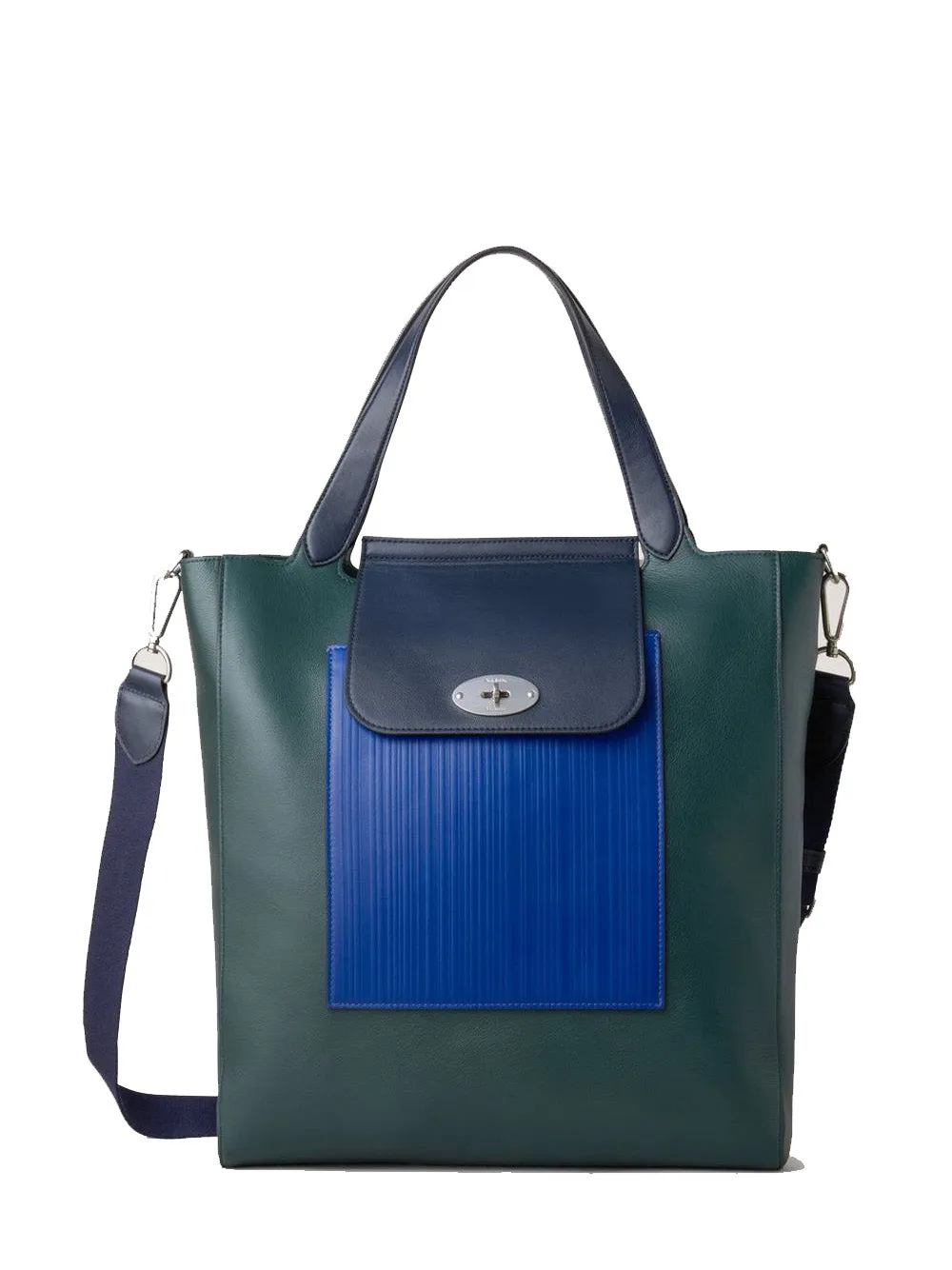 Mulberry x Paul Smith Antony Tote Silky Calf (Mulberry Green & Cobalt Blue)