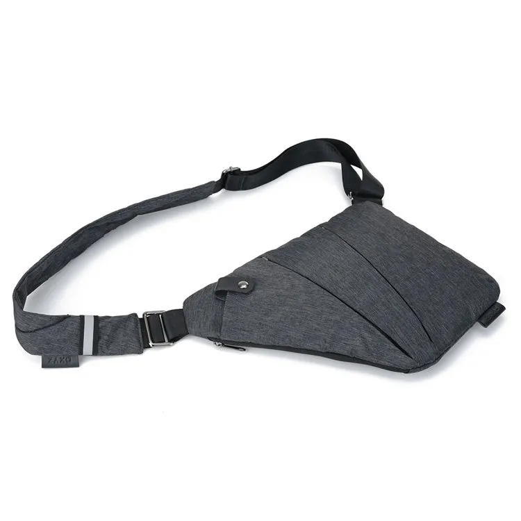 Multi-Function Portable Anti-theft Polyester Business Chest Bag Outdoor Sports Shoulder Bag for Men (Grey)