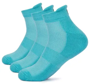 Mush Bamboo Fibre Ultra Soft, Anti Odor, Breathable, Anti Blister Ankle Length Socks for Men & Women for Running, Sports & Gym (Pack of 3) (Aqua Blue)