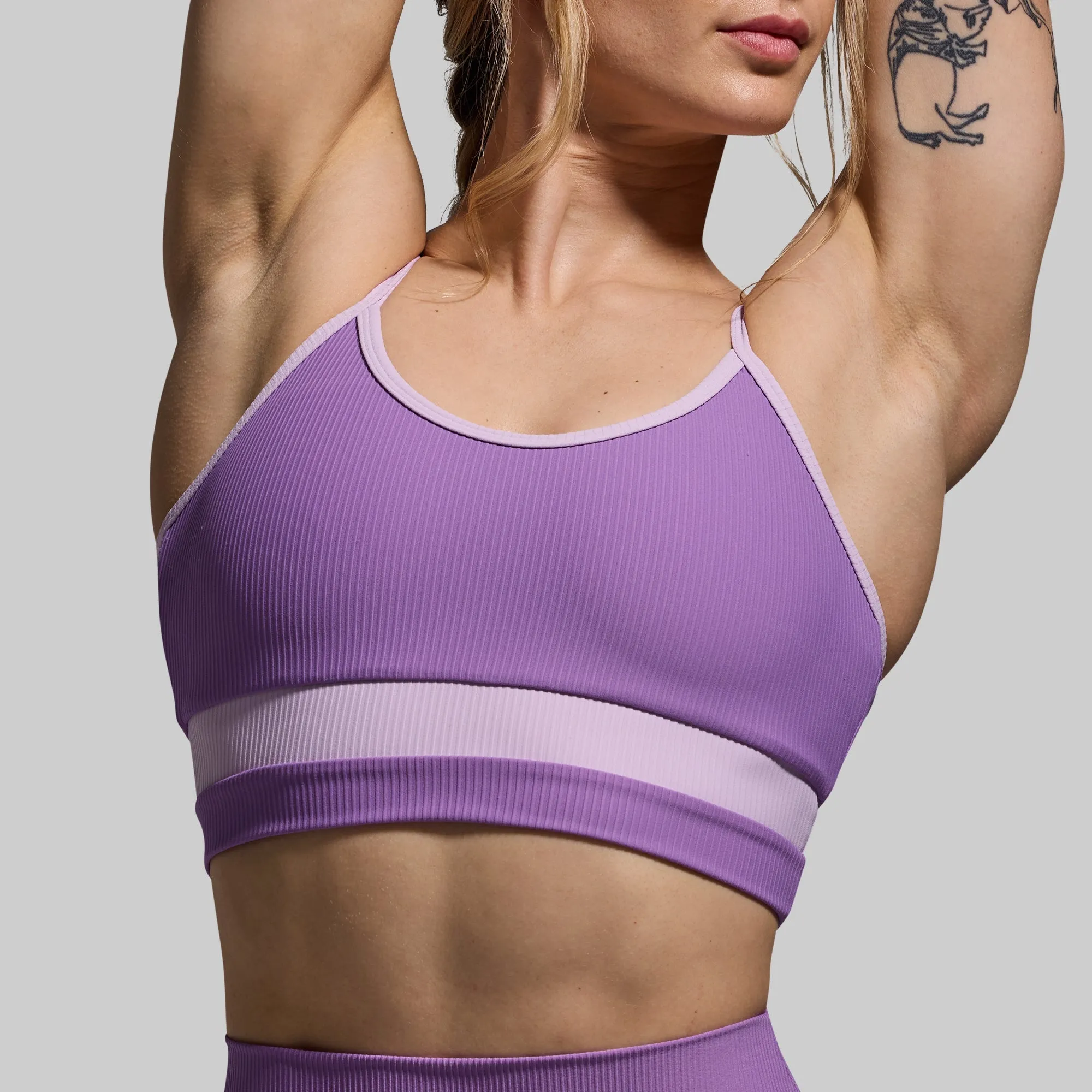 Out of Line Sports Bra (Grape Popsicle)