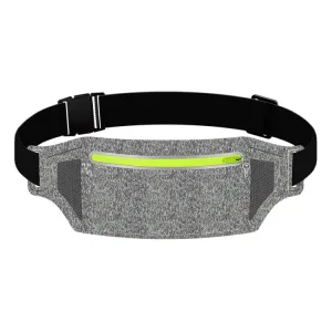 Outdoor Running Cell Phone Waist Pack Men And Women Waterproof Sports Gear, Style: Single Zipper Hemp Gray